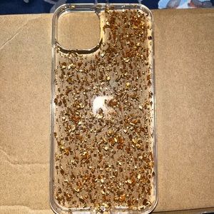 Clear Case with Copper/Rose Gold Glitter Case for iPhone 13